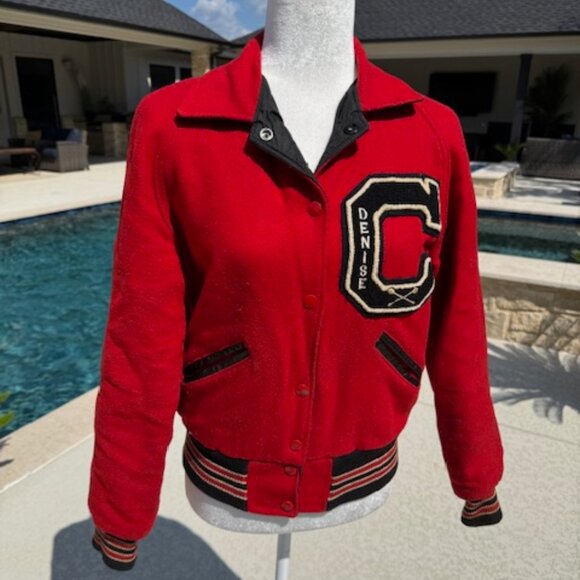 Vintage 1970's Wool Varsity Letter Jacket Women's Size S Majorette Edw H Cary - Picture 1 of 5